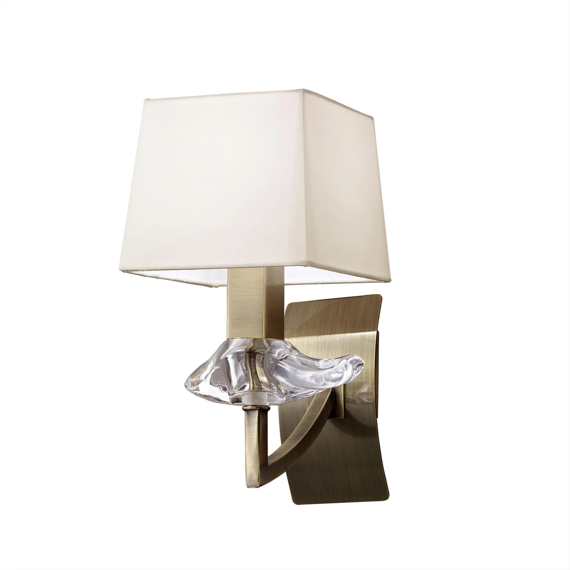 Akira Antique Brass-Cream Wall Lights Mantra Armed Wall Lights